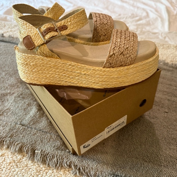 Chocolat blu LACY butter raffia wedge sandal - Picture 2 of 3